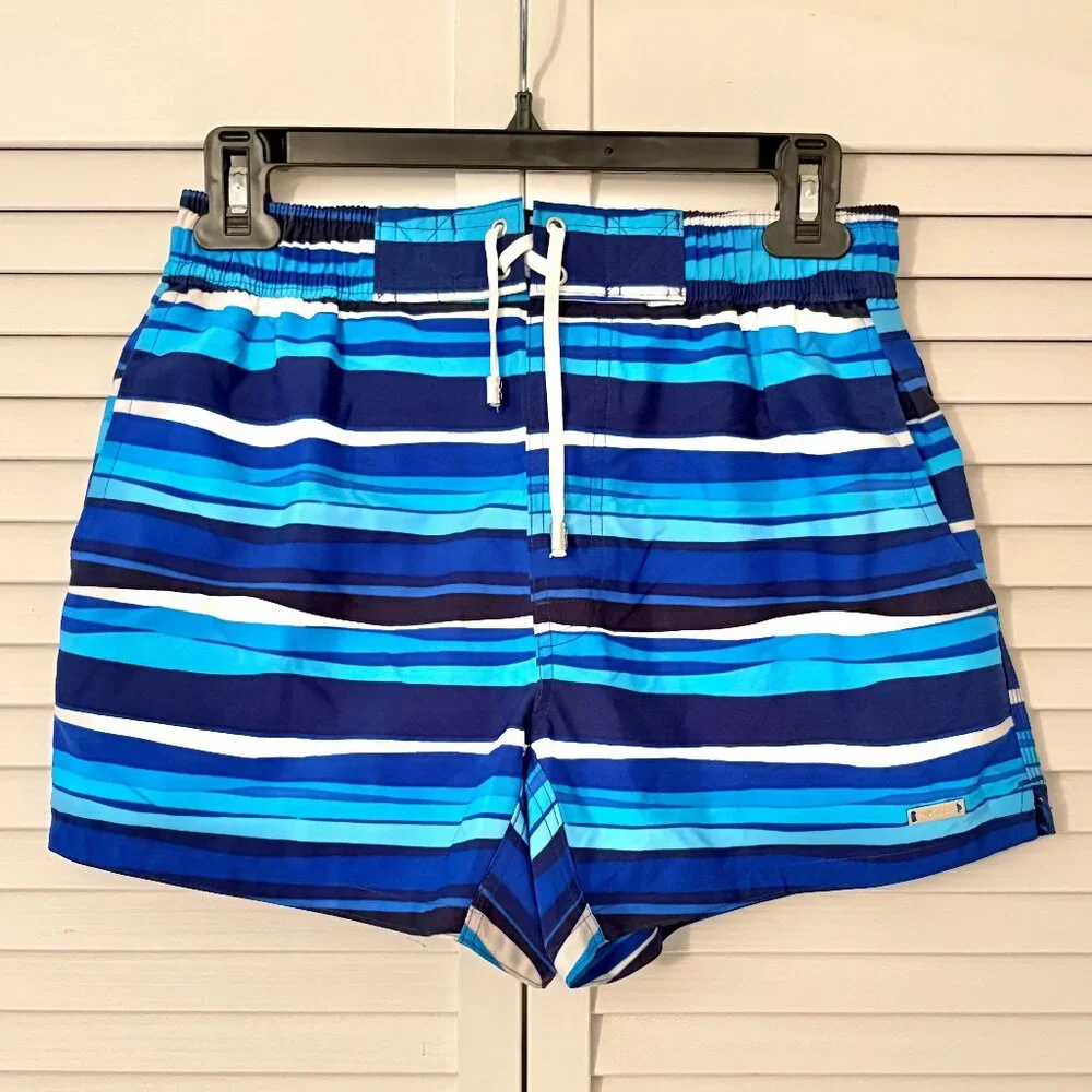2xist Blue Striped Swim Shorts